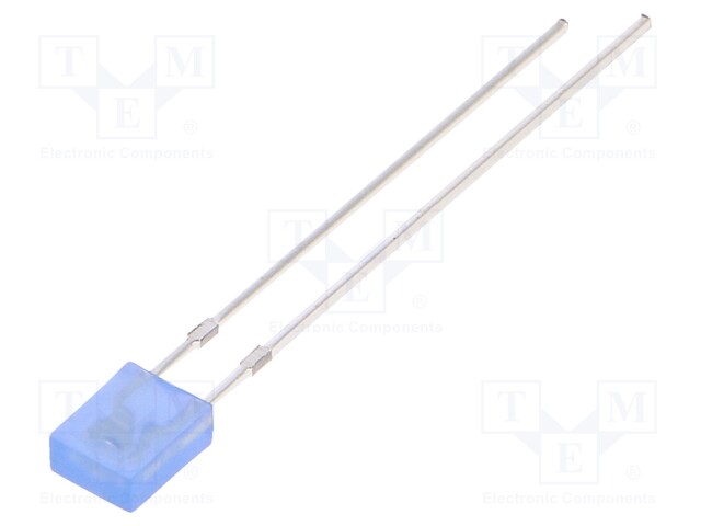 LED; rectangular; 2x4x5mm; blue; 500÷750mcd; 100°; Front: flat; 20mA