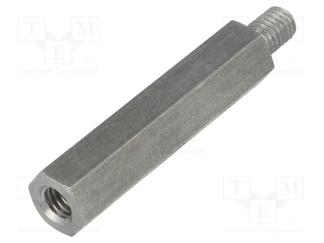 Screwed spacer sleeve; Int.thread: M6; 45mm; Ext.thread: M6