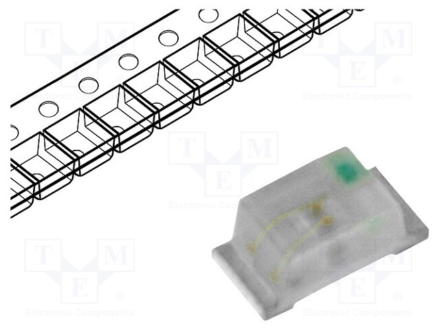 LED; SMD; 0603; green; 355÷700mcd; 1.6x0.8x0.68mm; 120°; 3÷3.2V