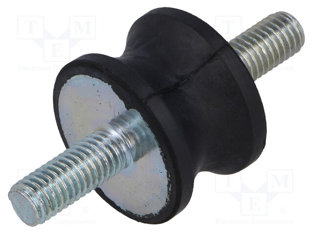 Vibration damper; M8; Ø: 30mm; rubber; L: 20mm; Thread len: 20mm