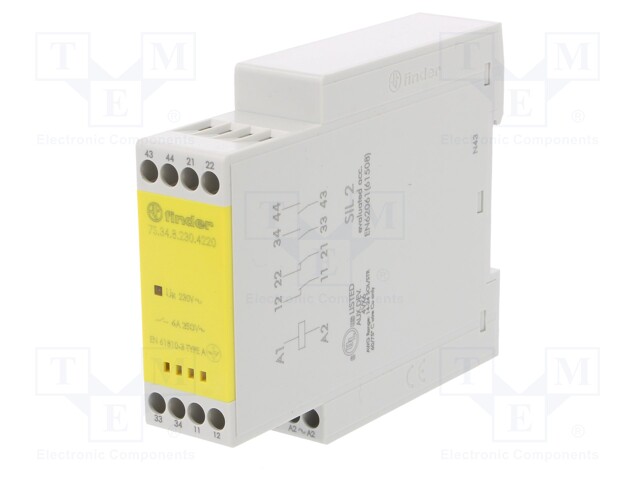 Module: safety relay; 7S; 230VAC; OUT: 4; Mounting: DIN; -40÷70°C