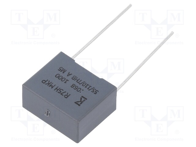 DC Film Capacitor, 0.068 µF, 1 kV, Metallized PP, ± 5%, R75H Series, Radial Box