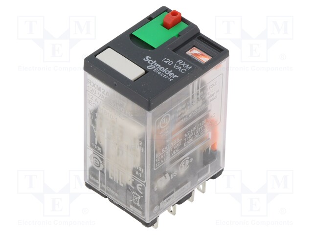 Relay: electromagnetic; DPDT; Ucoil: 120VAC; 12A/250VAC; 12A/28VDC