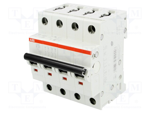 Circuit breaker; 400VAC; Inom: 25A; Poles: 4; DIN; Charact: B; 6kA