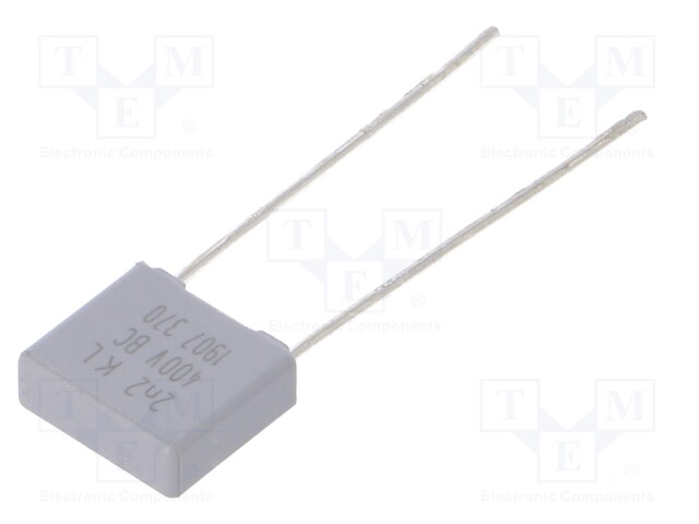 Capacitor: polyester; 2.2nF; 220VAC; 400VDC; Pitch: 0.5mm; ±10%