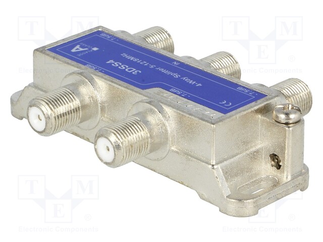 Splitter; screw; 1218MHz; Output: F female x4; Series: 3D Line