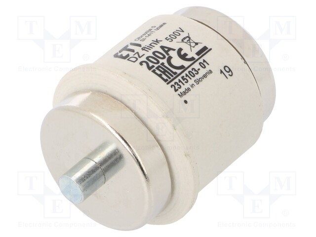 Fuse: fuse; quick blow; 200A; 500VAC; 500VDC; ceramic; DV; D