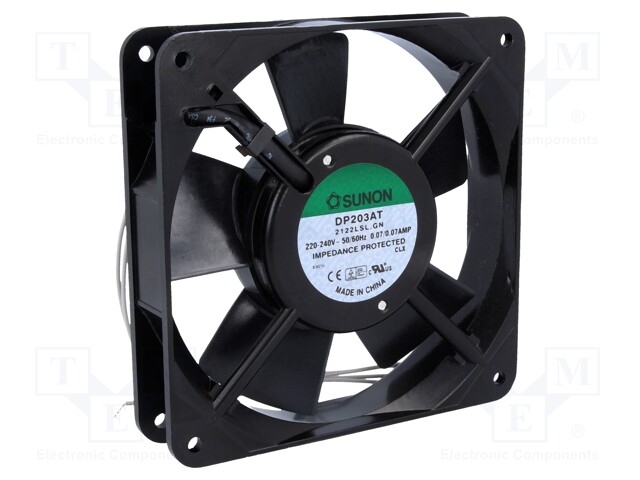 Fan: AC; axial; 230VAC; 120x120x25mm; 78(±7%)m3/h; 35dBA; 1600rpm