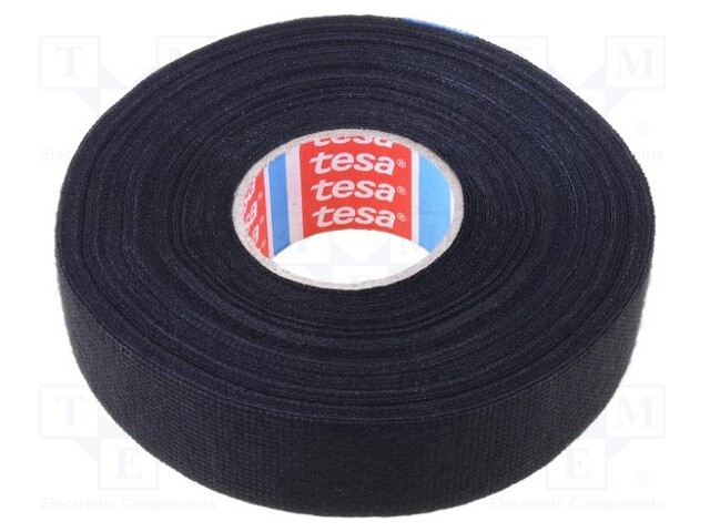 Fabric tape; PET wool; W: 25mm; L: 25m; black