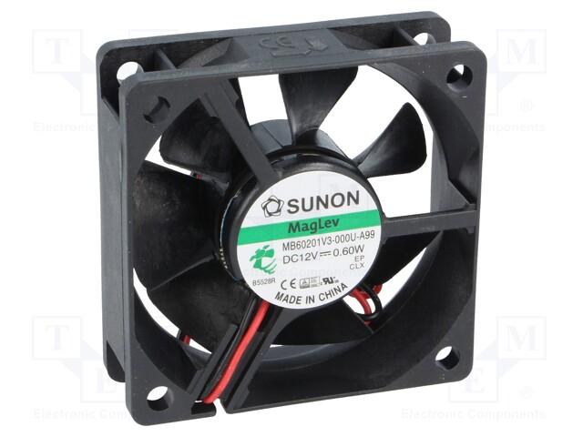 Fan: DC; axial; 12VDC; 60x60x20mm; 28.03m3/h; 23dBA; Vapo; Len: 0.3m