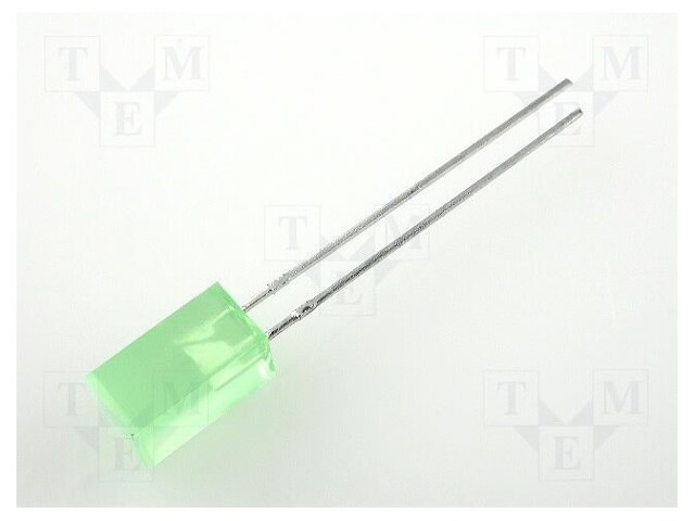 LED; square; 5x5mm; green; 1÷5mcd; 110°; Front: flat; 20mA; 2.2÷2.5V