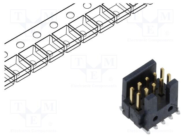 Connector: pin strips; male; PIN: 10; 1.27mm; gold flash; SMT; reel