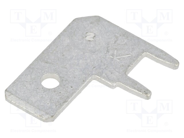 Terminal: flat; 6.4mm; 0.8mm; male; THT; brass; tinned; angled 90°