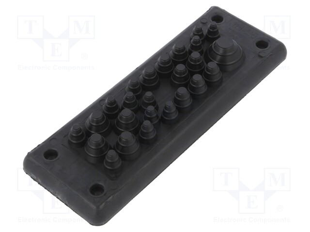 Multigate grommet; black; Holes no: 25; -40÷90°C; IP55