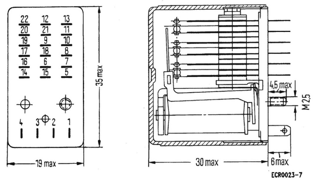 Relay: electromagnetic; 6PDT; Ucoil: 24VDC; 2A; max.125VAC; 630Ω