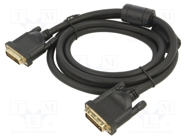 Cable; dual link; DVI-D (24+1) plug,both sides; 1.8m; black