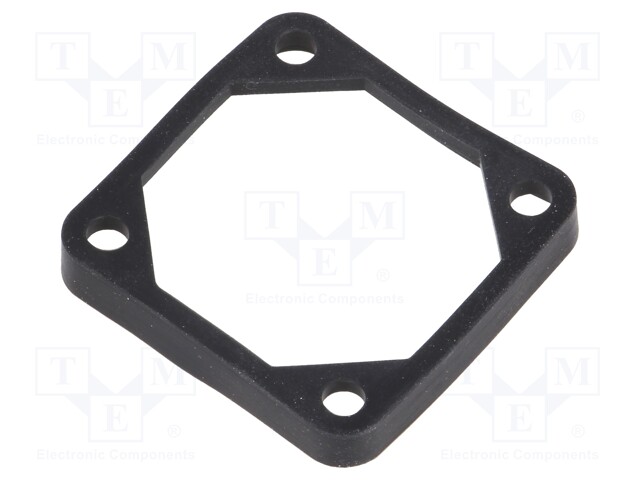 Mounting gasket; Ømount.hole: 4.5mm; black; Shore hardness: 40