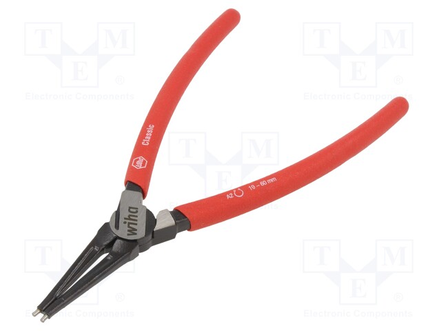 Pliers; internal circlip; Ring: external; Pliers len: 185mm