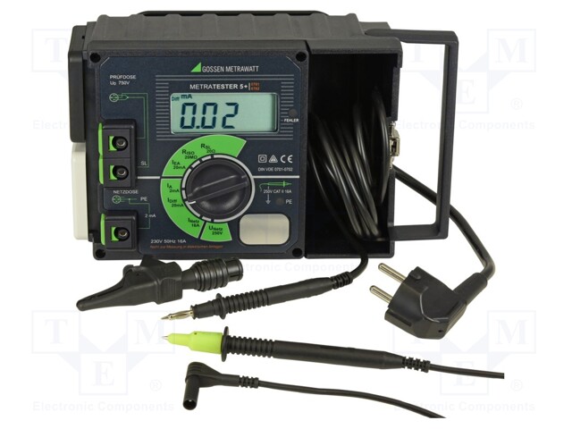 Meter: safety tester; LCD 3,5 digit (1999); 0,05÷19,99MΩ; 1.3kg