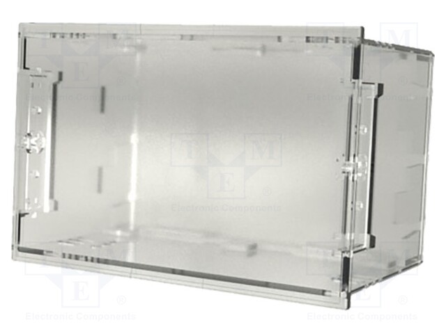 Enclosure: junction box; X: 44mm; Y: 66.5mm; Z: 29.7mm; transparent