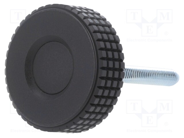 Knob; Ø: 39.5mm; Ext.thread: M6; 40mm; H: 26.5mm; technopolymer (PP)