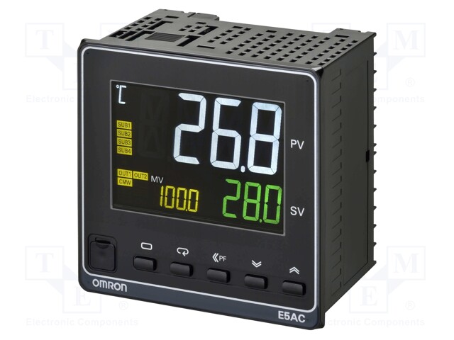 Temperature Controller, Digital, 96x96, E5AC Series, Current Output, 100-240Vac