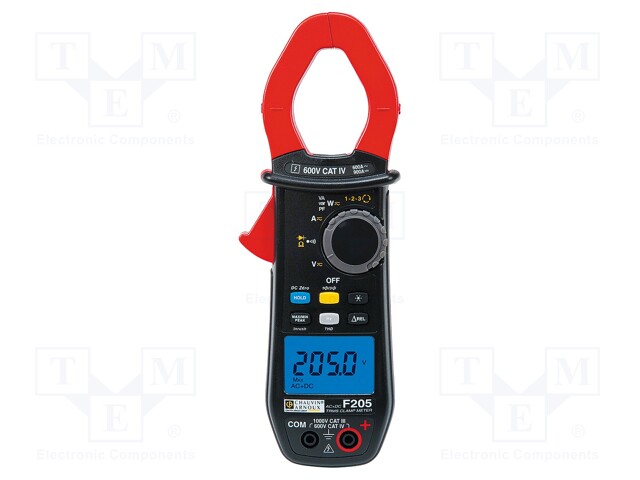 AC/DC digital clamp meter; Øcable: 34mm; I DC: 0,15÷900A; 340g