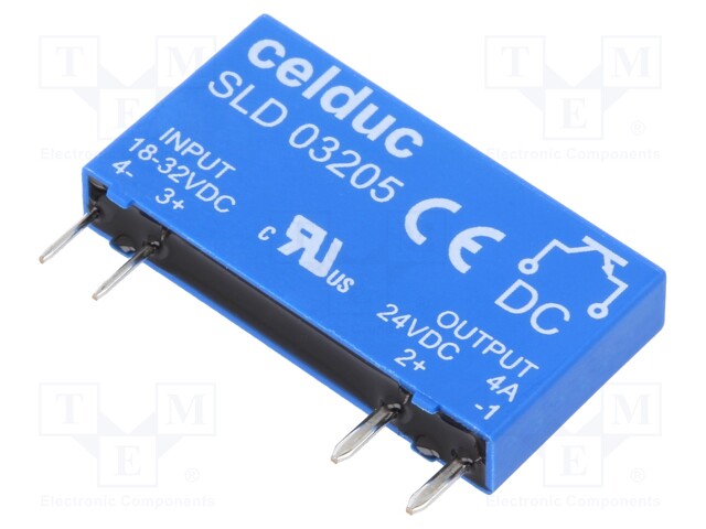 Relay: solid state; Ucntrl: 18÷32VDC; 4A; 0÷32VDC; Series: SLD