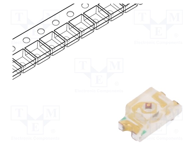 LED; SMD; 0603; yellow; 90÷200mcd; 1.6x0.8x0.7mm; 140°; 1.8÷2.4V