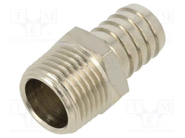 Metal connector; threaded; G 1/2"; Mat: nickel plated brass