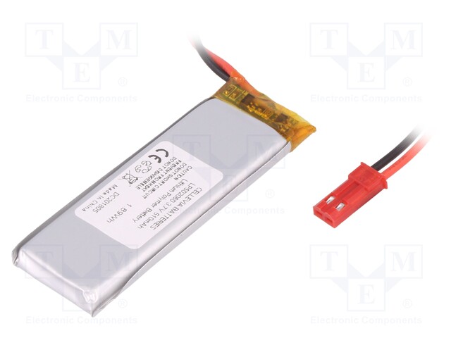 Re-battery: Li-Po; 3.7V; 510mAh; Leads: cables; 5x20x60mm