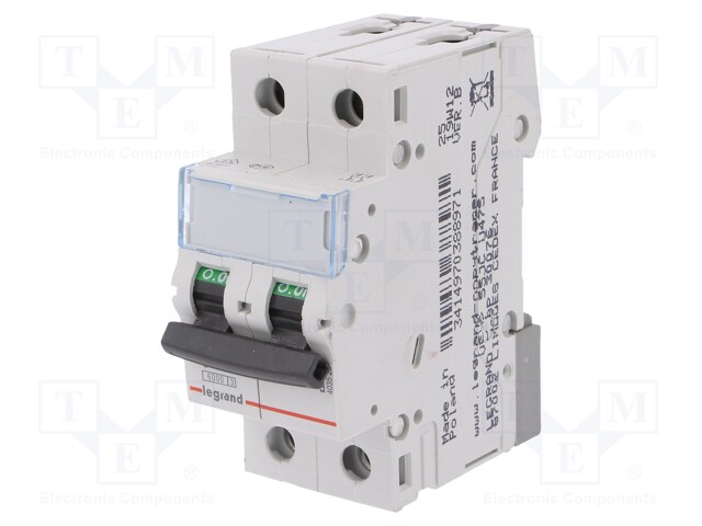 Circuit breaker; 400VAC; Inom: 4A; Poles: 2; DIN; Charact: C; 6kA