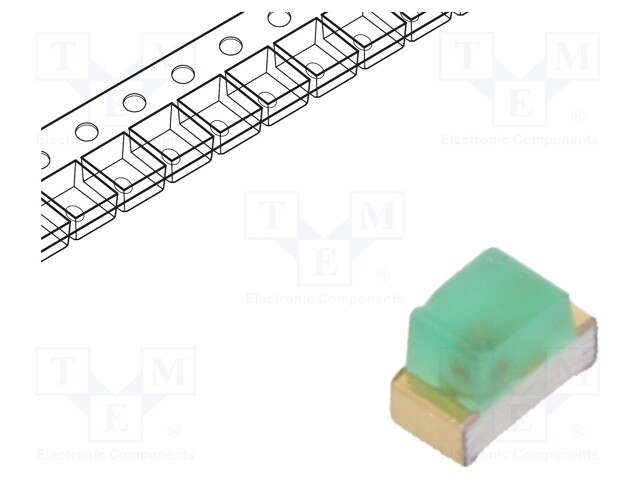 LED; SMD; 0603; green; 0.1÷0.35mcd; 1.6x0.8x1.1mm; 160°; 1.9÷2.25V