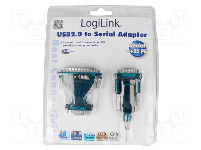 Adapter USB-RS232; USB 1.1,USB 2.0; Kit: adapter,USB cable