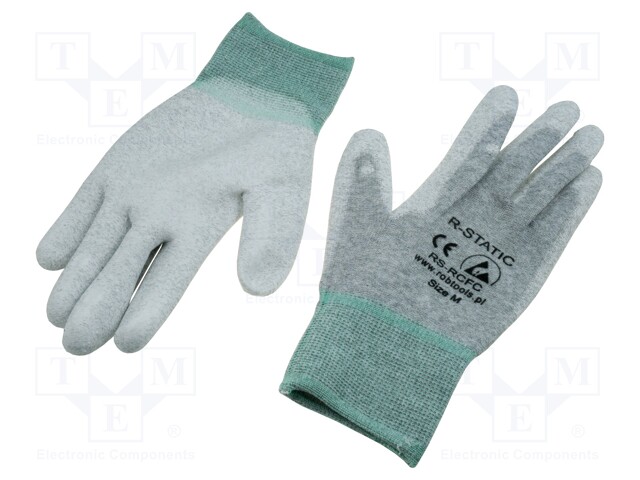 Protective gloves; ESD; L; Mat: polyamide; 1÷100MΩ