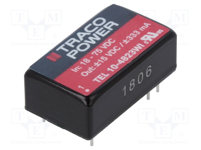 Converter: DC/DC; 10W; Uin: 18÷75V; Uout: 15VDC; Uout2: -15VDC; DIP16