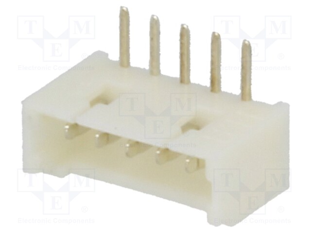 Socket; wire-board; male; 1.25mm; PIN: 5; THT; 125V; 1A; tinned