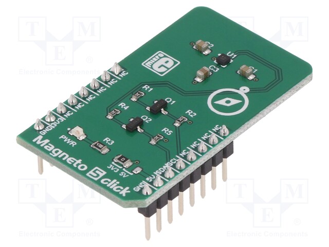 Click board; magnetic field sensor; I2C; MMC34160PJ; 3.3/5VDC