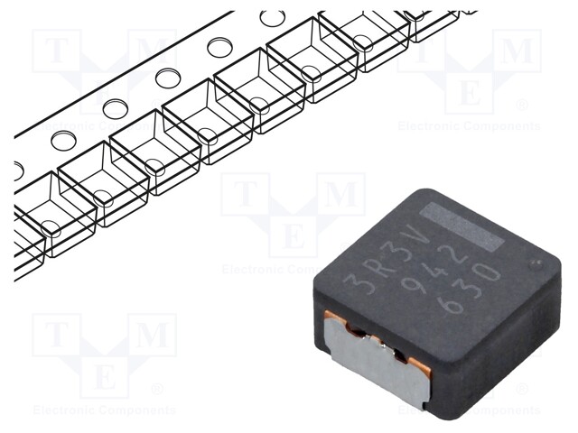 Inductor: wire; SMD; 3.3uH; 7.6A; 14.1mΩ; 8.5x8x4mm; ±20%; -55÷155°C