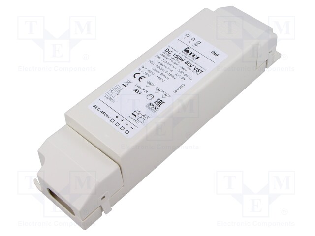 Power supply: switched-mode; LED; 48VDC; 3A; 220÷240VAC; IP20; 94%