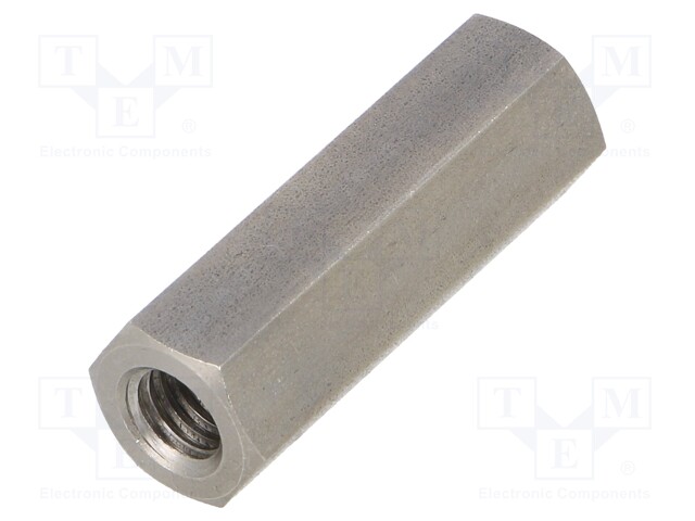 Screwed spacer sleeve; Int.thread: M8; 40mm; hexagonal