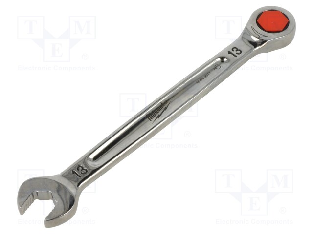 Wrench; combination spanner,with ratchet,with joint; 13mm