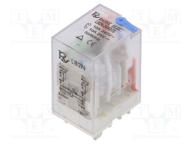 Relay: electromagnetic; DPDT; Ucoil: 24VDC; 10A/240VAC; 10A/24VDC