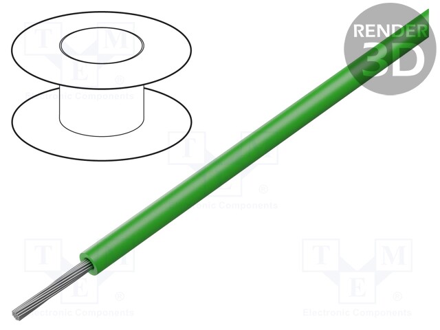 Wire; ÖLFLEX® HEAT 260 SC; stranded; Cu; 1x24AWG; teflon; green