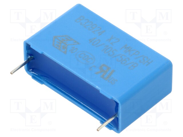 Safety Capacitor, 0.68 µF, X2, B32924C Series, 305 V, Metallized PP