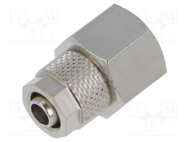 Screw-on fitting; threaded; max.15bar; nickel plated brass; 6mm