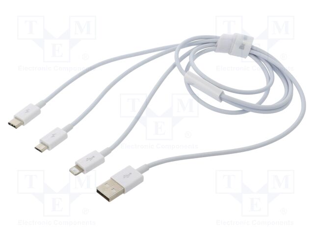 Cable; High Speed,USB 2.0; 1m; white; 3.5A