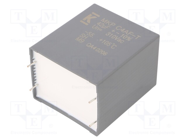 AC Film Capacitor, 42 µF, 310 VAC, Metallized PP, ± 10%, C4AF Series, Radial Box