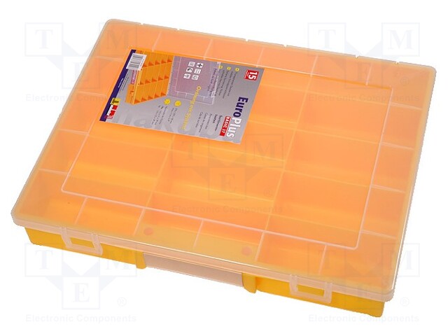 Container: compartment box; 370x295x58mm; yellow; polypropylene