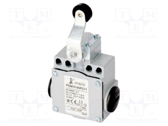 Limit switch; lever R 34,5mm, plastic roller Ø18mm; NO + NC
